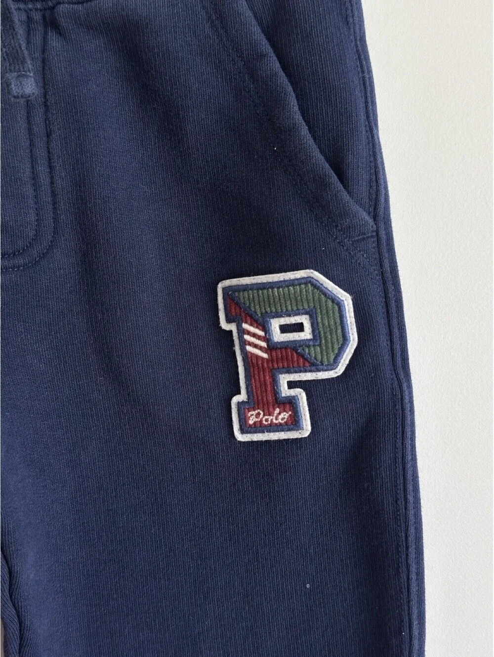 Polo Ralph Lauren Boys Size 6 Navy Fleece Jogger Sweatpants Logo Patch